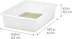 Large Open Top Cat Litter Box, Kitty Litter Pan, Pearl