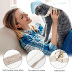 Cat Collar,2 Pack White Hemp Cat Collars Breakaway with Bell, DOGWONG Safety Buckle Wedding Cat Collar for Girl Boy Cats and Small Dogs，Adjustable 7-12 Inch,Pet Supplies Accessories
