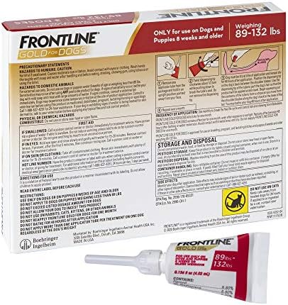 Gold Flea & Tick Treatment for X-Large Dogs Up to 89 to 132 lbs., Pack of 3