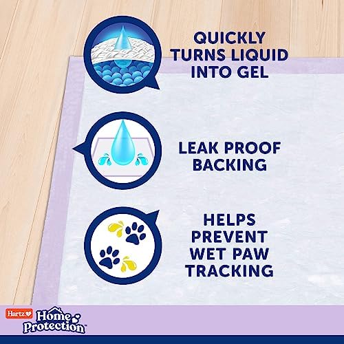 Hartz Home Protection Lavender Scented Dog Pads, 3XL 60 Count, Super Absorbent & Won't Leak, Odor Eliminating