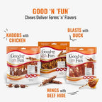 Triple Flavor Ribs Chews for All Dogs, 12 Ounces, Treat Your Dog to Long-Lasting Chews Made with Beef Hide, Chicken and Pork Hide