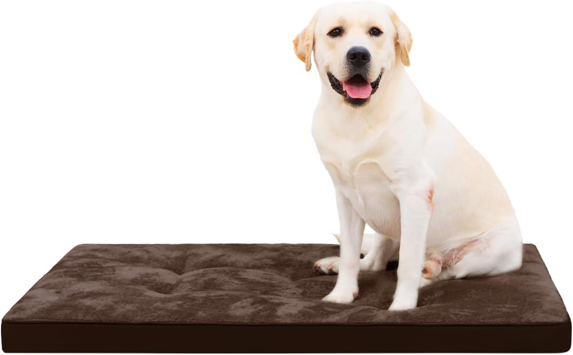 Dog Crate Bed for X Large Size Dogs,XL Washable Dog Kennel Pad Ultra Soft Pet Sleeping Mat for Cages,Anti-Slip Bottom,41x27 inch,Brown