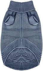 Small Dog Warm Winter Sweater MengMengDa Pet Clothes Puppy Knitwear for Small to Medium Breeds Dog Outfits (Dark Blue M)