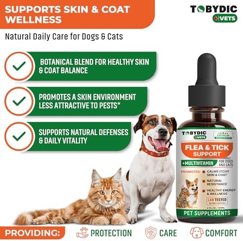 Flea & Tick Prevention Support - Oral Flea Natural Control & Treatment for Dogs and Cats - Herbal Medicine for Small and Large Dogs with Multivitamin Pet Supplement Made in USA