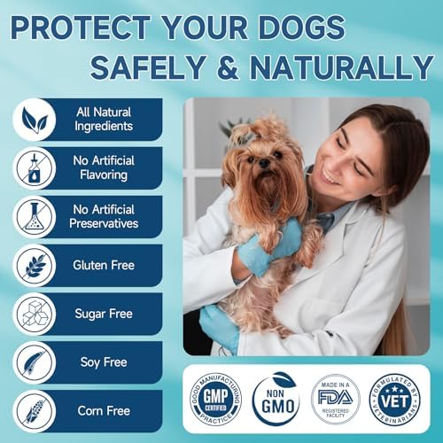 Flea and Tick Prevention for Dogs Chewables, 200 Soft Treats, Natural Dog Flea and Tick Treatment, Oral Flea Chews for Dogs Supplement, Flea and Tick Chews for Dogs Puppies, All Breeds & Sizes