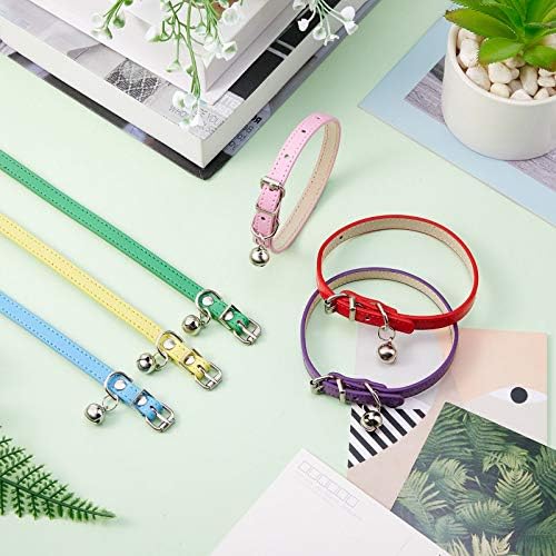 6 Pack Reflective Cat Collar with Bell, Breakaway and Safe Collars for Cats, Nylon, Pet Collar Mixed Colors Adjustable19-32cm