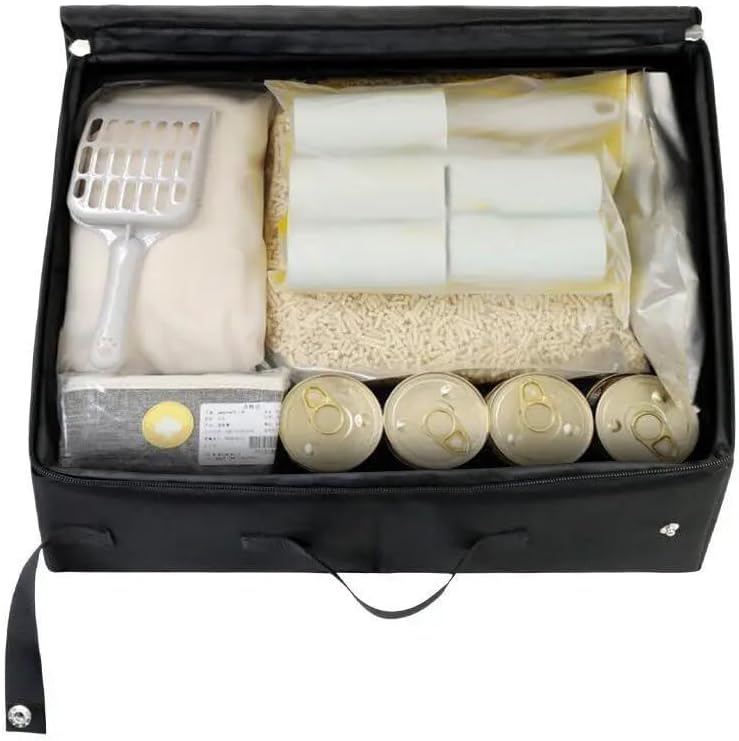Travel Litter Box with Zipped Lid, Foldable Travel Litter Box, No Leakage, No Smell, Waterproof, Easy to Carry, Easy to Use in Hotels, Car