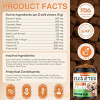 5-in-1 Dog Flea and Tick Treatment Chewable, Natural Flea and Tick Prevention for Dogs Chewable - Flea & Tick | Hip & Joint | Skin & Coat | Immunity Support | Digestive for All Breeds & Sizes