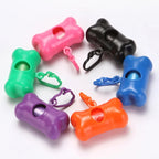 Portable Bone Shaped Dog Waste Bag Holder With Disposable Pet Garbage Bags For Outdoor Walking Supply