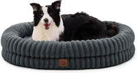 Striped Faux Fur Dog Couch – Waterproof (Gray)