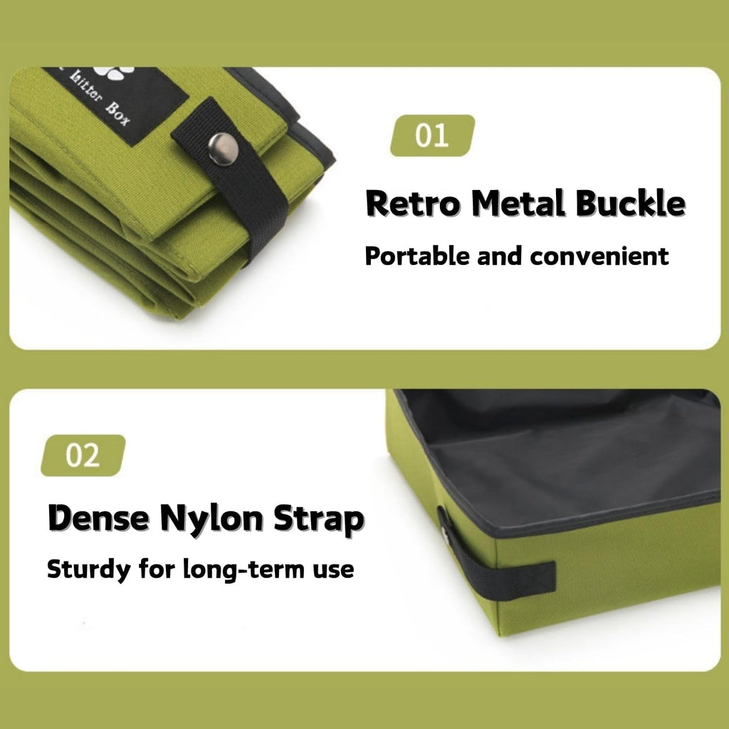 Portable Foldable Cat Litter Box - Waterproof, Leak-Proof for Outdoor Camping, Hotel Stays, Road Trips - Travel Essentials for Cats & Kittens