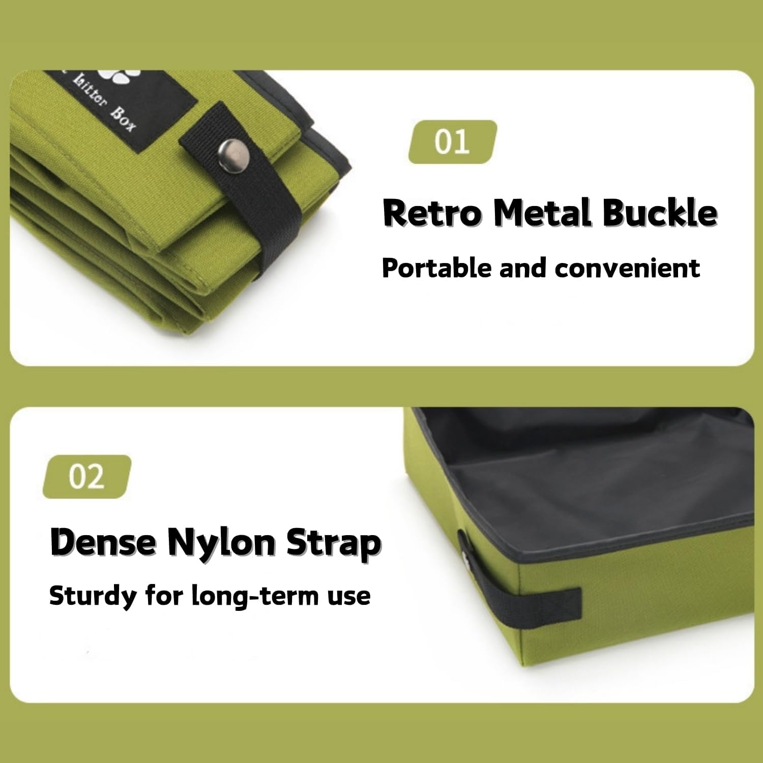 Portable Foldable Cat Litter Box - Waterproof, Leak-Proof for Outdoor Camping, Hotel Stays, Road Trips - Travel Essentials for Cats & Kittens