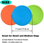 Dog Flying Disc, 3 Pack Dog Flyer Toys, Soft Rubber Interactive Lightweight Flying Disc Dog Toy for Small Large Dogs - Floats in Water & Safe on Teet