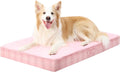 Washable Orthopedic Dog Bed for Large Dogs,  Waterproof Pet Bed with Egg Crate Foam Strong Support, Machine Washable Cover & Anti-Slip Bottom & Durable Zipper(Pink)