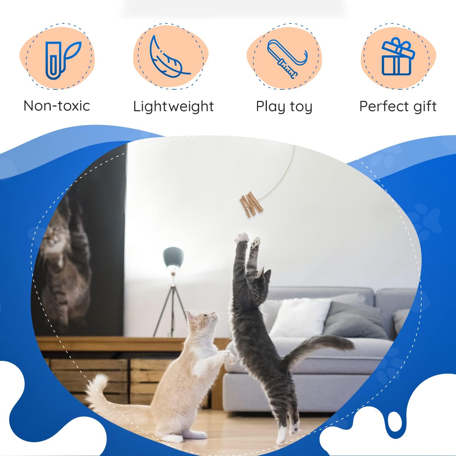 Cat Dancer Interactive Cat Toy - Fun and Fitness for Your Furry Friend - Engaging Paper Roll Attached with 30 Inches Flexible Spring Steel Wire for Playful Cats
