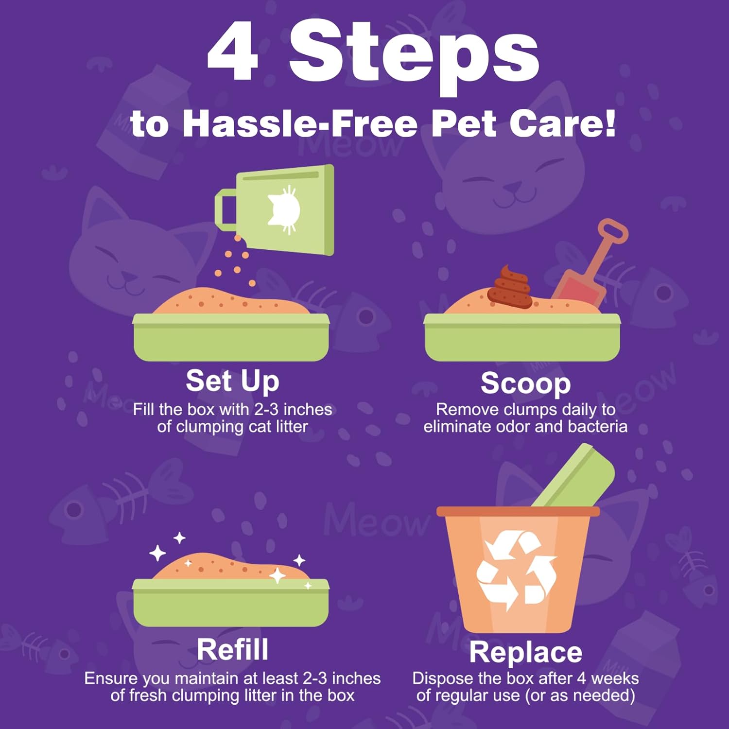 Disposable Litter Boxes for Cats, 6 Pack Cat Litter Trays for Travel, Temporary Use, or Liner – Leak-Proof, Eco-Friendly, Easy Clean-Up