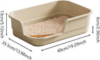 Enclosed Cat Litter Box with Extra Large High Sides, Low Entry Senior Litter Pen for Geriatric Cats, Durable Plastic Easy Clean Extra Large Cat Litter for Indoor Pet Potty