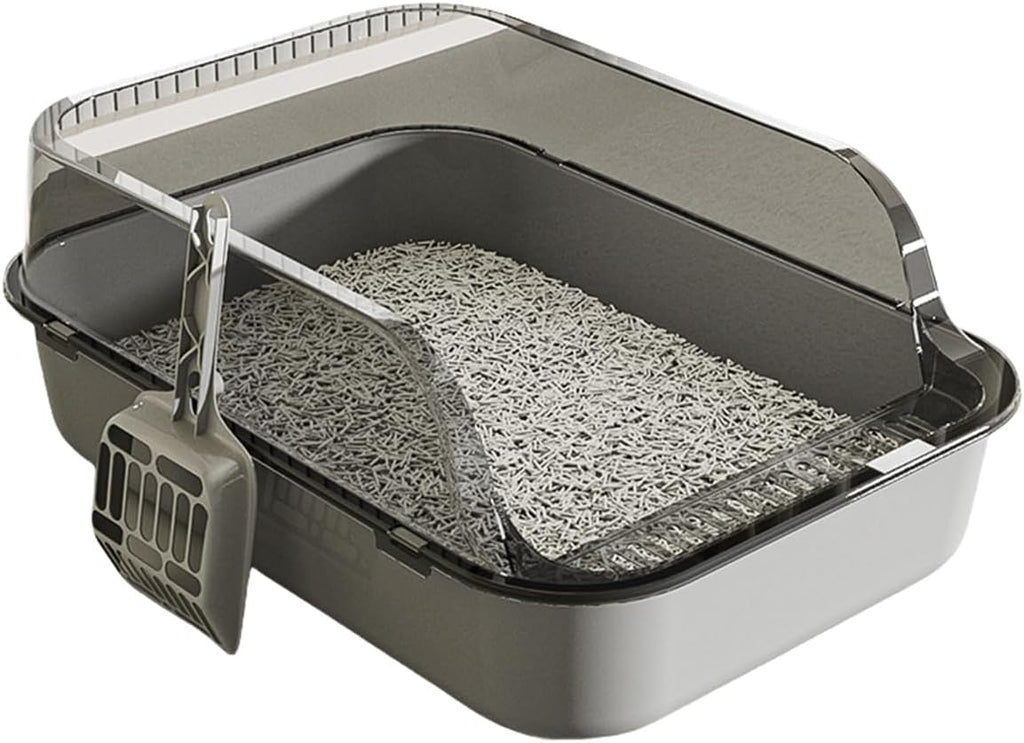 Semi-Enclosed Toilet,Anti-Spill Design,Thickened Structure Odor Blocking, Simple Pet Litter Box,High Side Anti-Splashing, Semi-Enclosed Removable Cats Litter Boxes, Easy to-Clean
