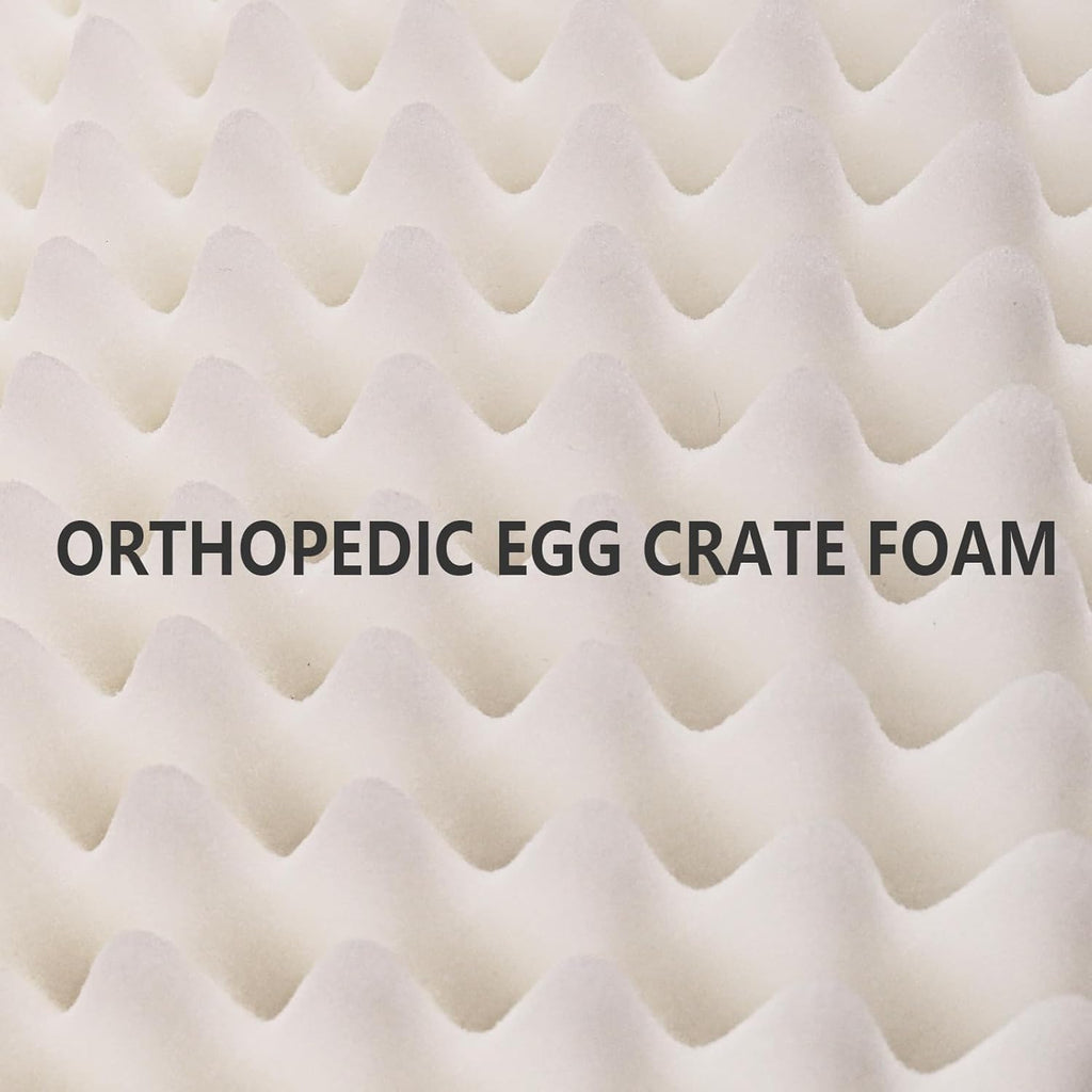 Orthopedic Dog Bed Waterproof Soft Comfortable Egg Crate Foam Large Pet Beds Crate Mat with Removable Washable Cover and Nonskid Bottom,(Pink)