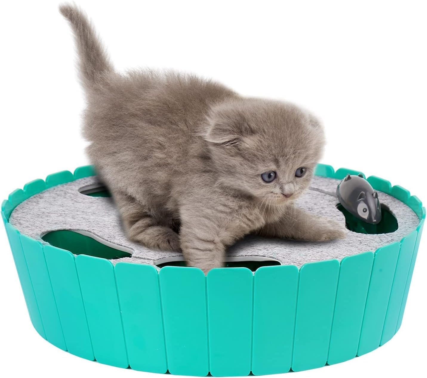 Interactive Cat Track Toy with Running Mouse