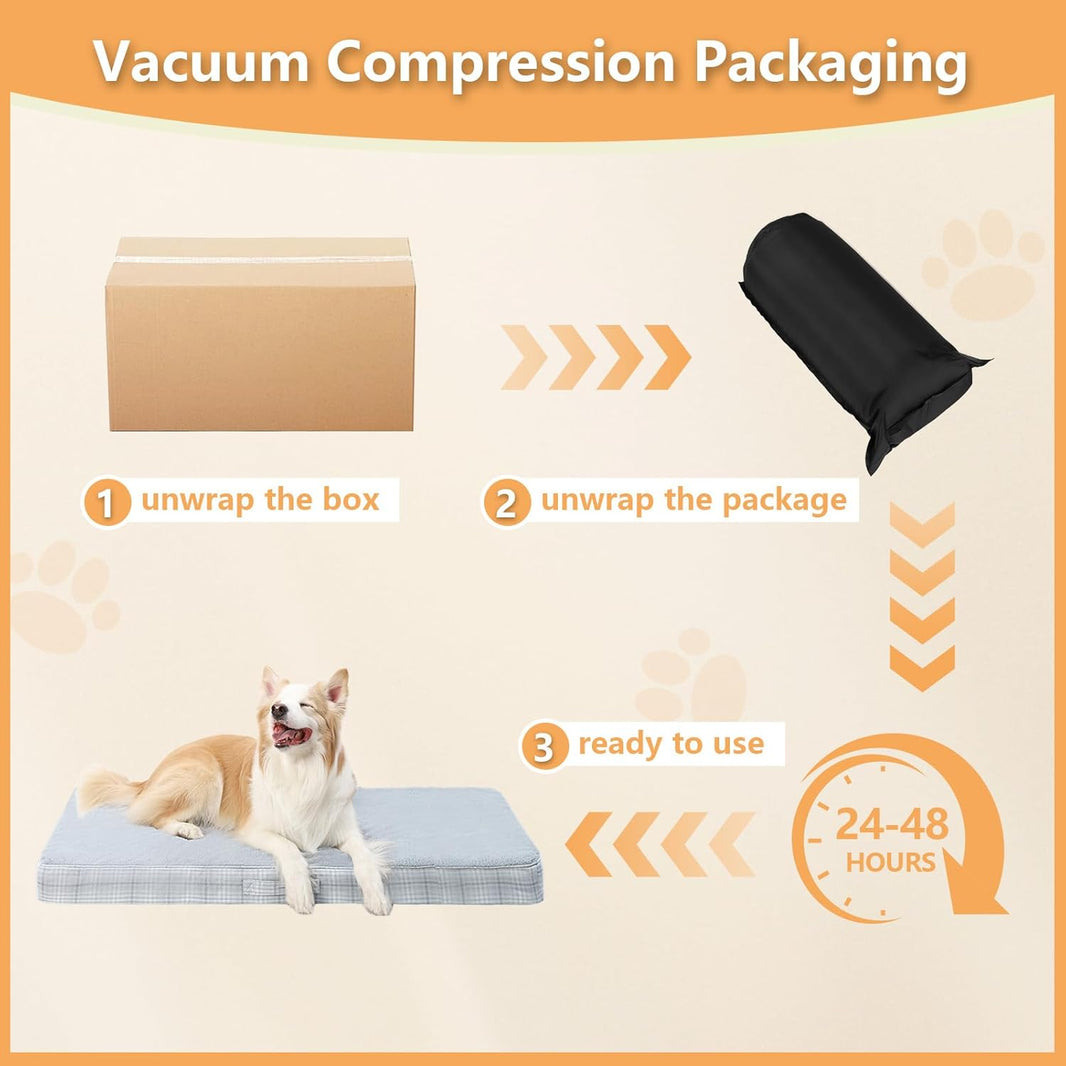 Washable Orthopedic Egg-Crate Dog Bed (Gray)