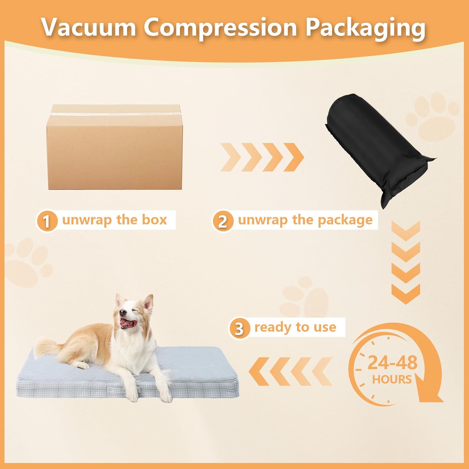 Washable Orthopedic Dog Bed for Large Dogs, XL Waterproof Pet Bed with Egg Crate Foam Strong Support, Machine Washable Cover & Anti-Slip Bottom & Durable Zipper (Gray)