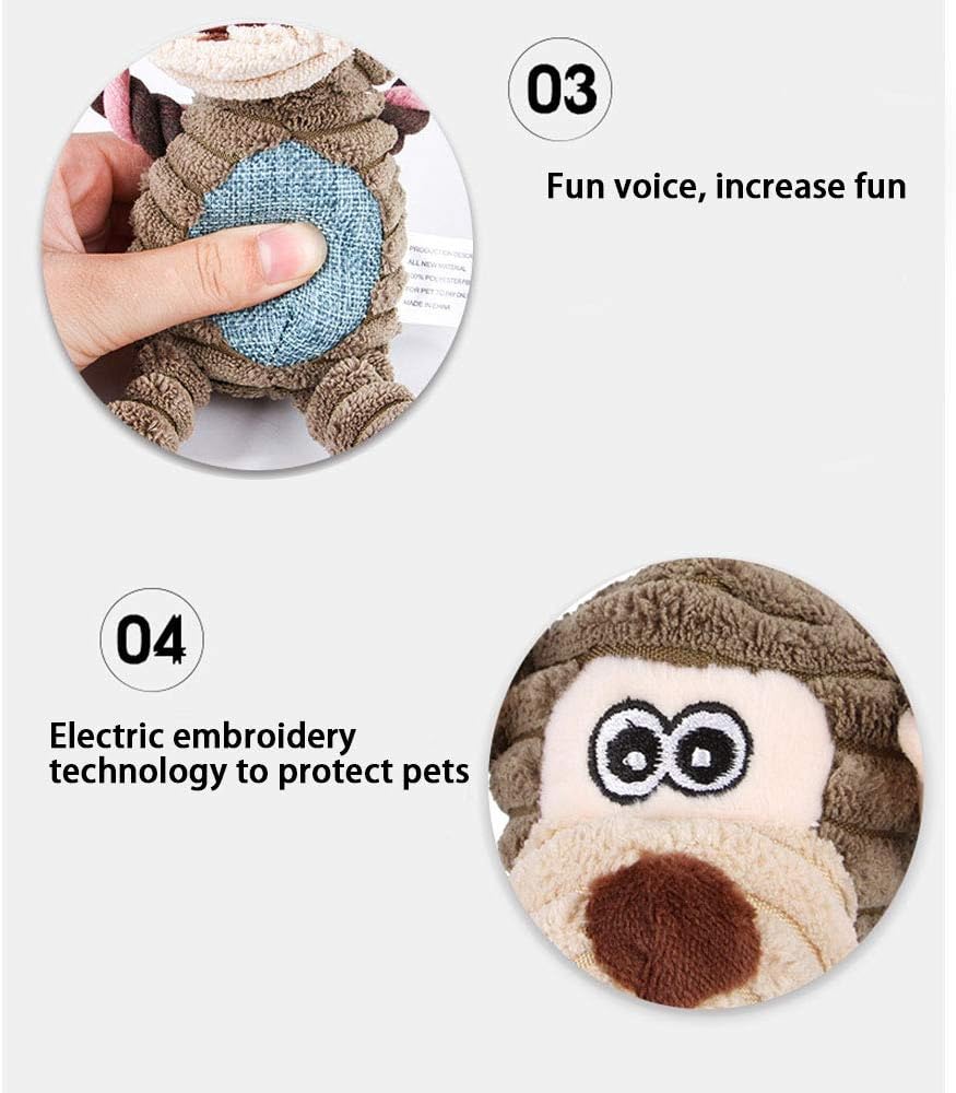 Pet Toys, Dog Squeaky Toys Plush Elephant,Monkey,Lion Interactive Toys Dog Chew Squeaker Toys for Puppy Small Dog Medium Dogs Large Dogs Cats (Grey Elephant)