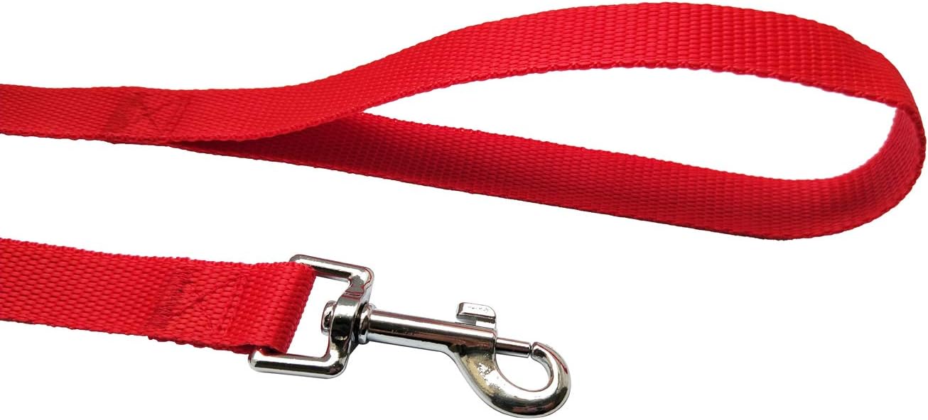 Nylon Training Dog Leash for Small Medium Large Dogs, 15ft 20ft 30ft 50ft Long Leash Dog/Puppy Lead for Obedience Recall Training, Camping (20ft, Red)