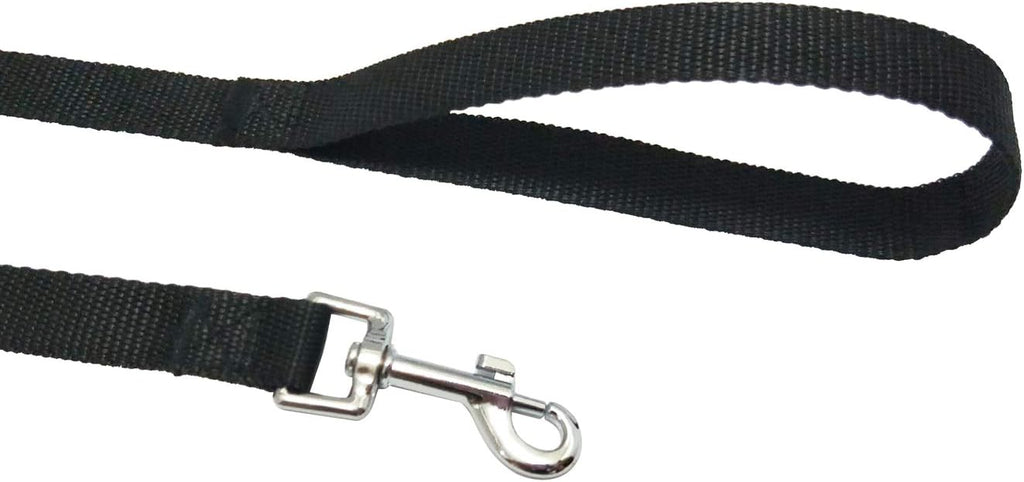 Nylon Training Dog Leash for Small Medium Large Dogs, 15ft 20ft 30ft 50ft Long Puppy Lead for Obedience Recall Training, Camping (20ft, Black)