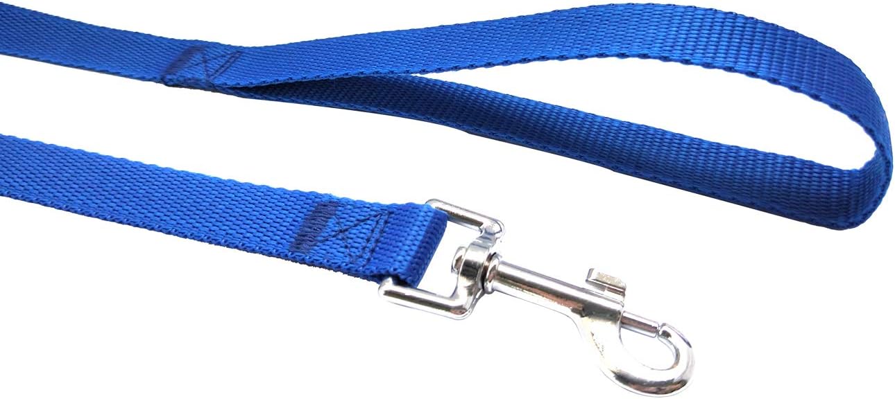 Nylon Training Dog Leash for Small Medium Large Dogs, 15ft 20ft 30ft 50ft Long Leash Dog/Puppy Lead for Obedience Recall Training, Camping (20ft, Blue)