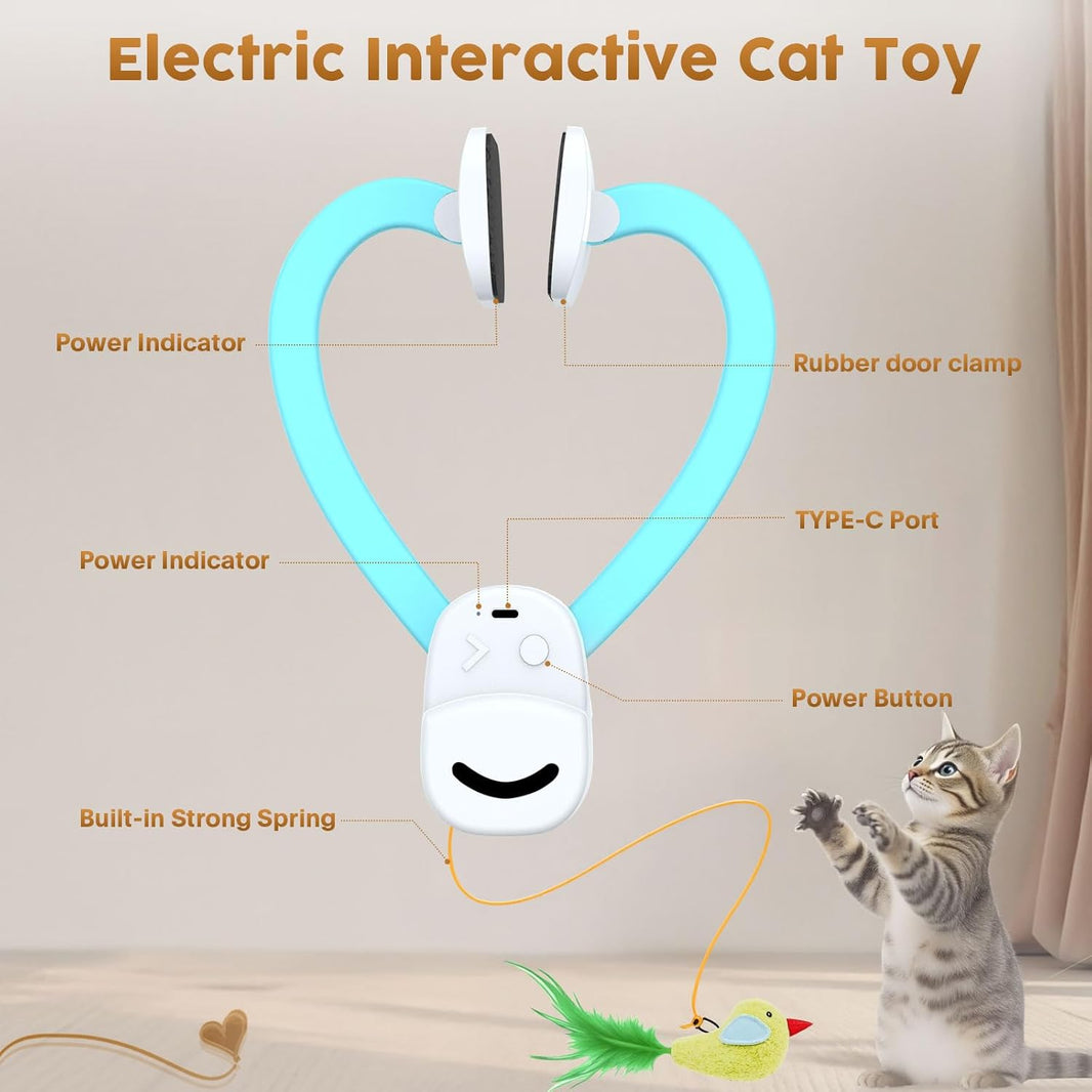 Automatic Flying Bird Feather Wand for Cats