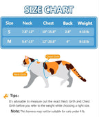 Cat Harness and Leash Set, 3-in-1 Adjustable & Lightweight, Escape-Proof, Comfortable Soft Kitten Harness for Large Cats, Safe, Easy to Wear, Outdoor Walking Travel