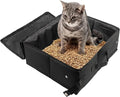 Portable Cat Travel Litter Box with Zipped Lid, Foldable Travel Litter Box, No Leakage, No Smell, Waterproof, Easy to Carry, Easy to Use in Hotels, Car