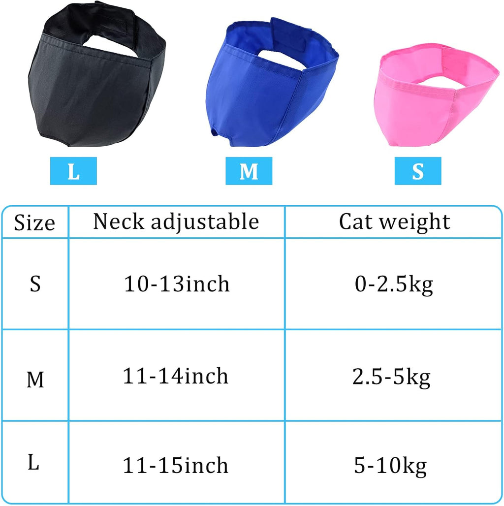 3 Pieces Cat Muzzles Breathable Mesh Muzzles Cat Grooming Restraint Bags with Muzzle Anti Bite Anti Meow for Prevent Cats from Biting Grooming and Nail Trimming