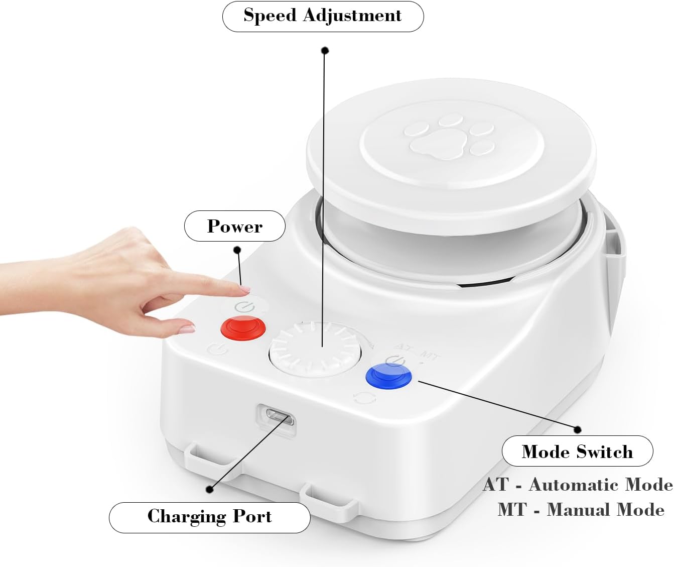Interactive Cat Toy for Indoor Cats – Automatic Moving & Enrichment Toy for Indoor Cats/Kitten, Auto/Manual Control Cat Treadmill for Exercise & Mental Stimulation, Stimulating Chase Toys