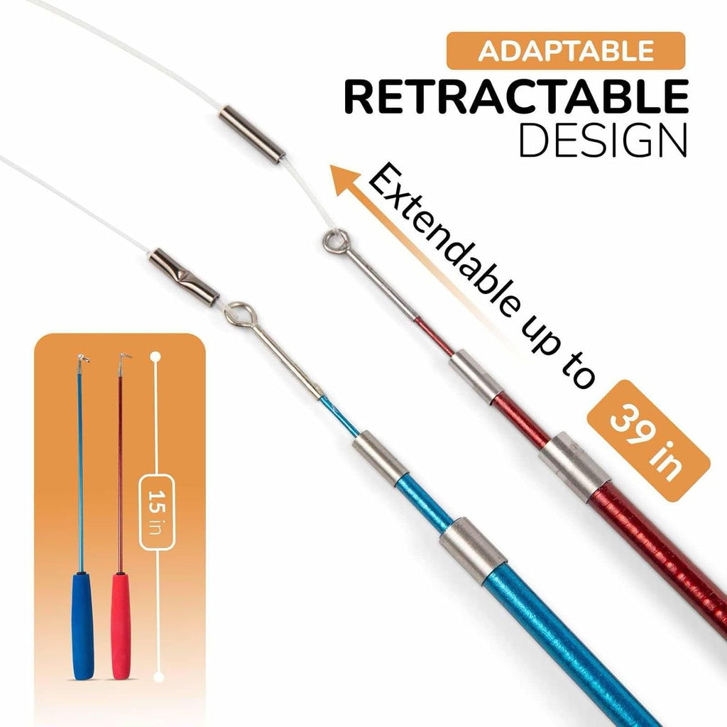 Interactive Cat Toys - Retractable Feather Wand with Refill Set 12PCS - Perfect for Indoor Cats to Chase, Exercise & Bond with Their Owners