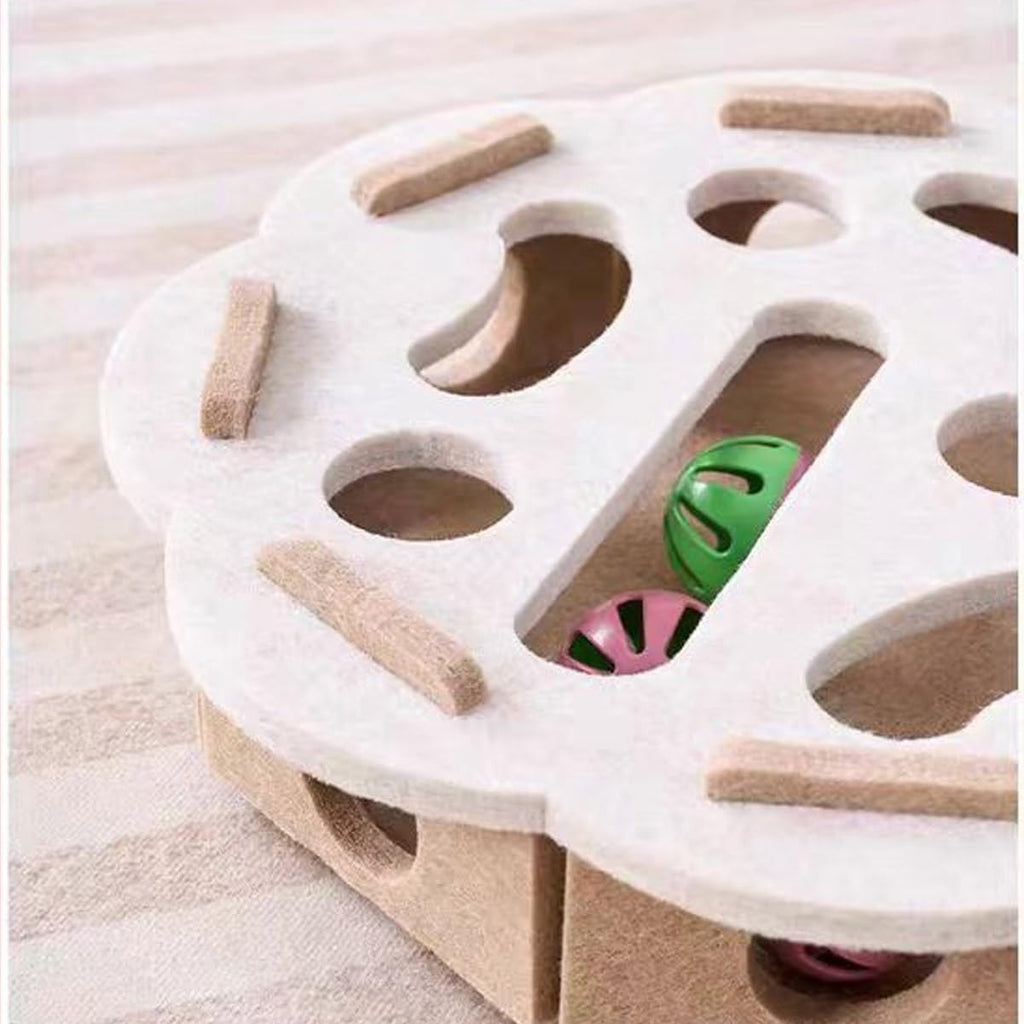 Interactive Cat Toy Puzzle Toys for Indoor Cats Felt Maze Box Kittern Toys s Self PPet Cat Gamelay Fun Exercise Hide Seek Moving Cat Toy for Bored Cats Encourages Hunting Instincts