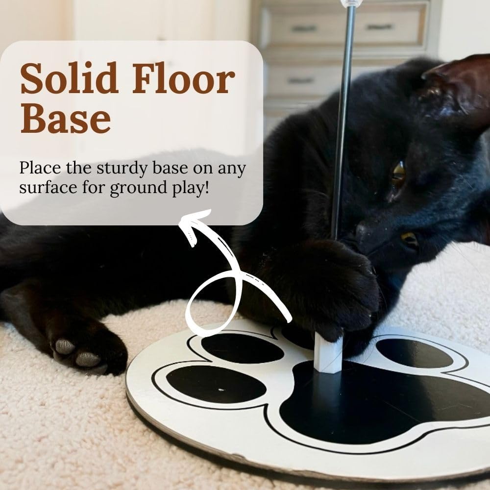 Suction Cup Cat Toys for Indoor Cats Interactive Suction Cup Cat Wand Toy Feather Teaser for Indoor Cats & Kittens Multi Surface Base for Hands Free Play