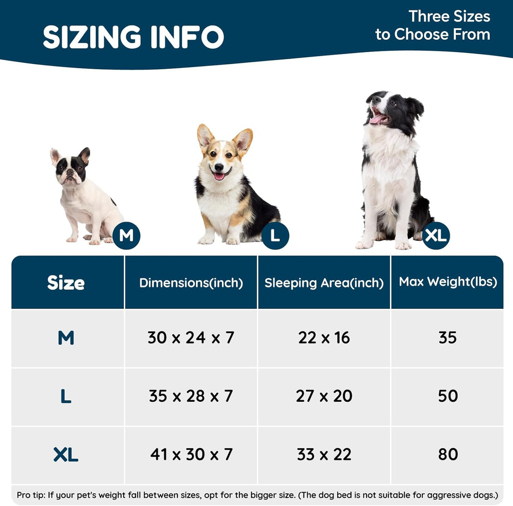 Dog Bed - Luxury Striped Faux Fur Waterproof Pet Couch with Removable Washable Cover, Orthopedic Dog Bed with Bolster Sides for Sleeping, Dark Grey