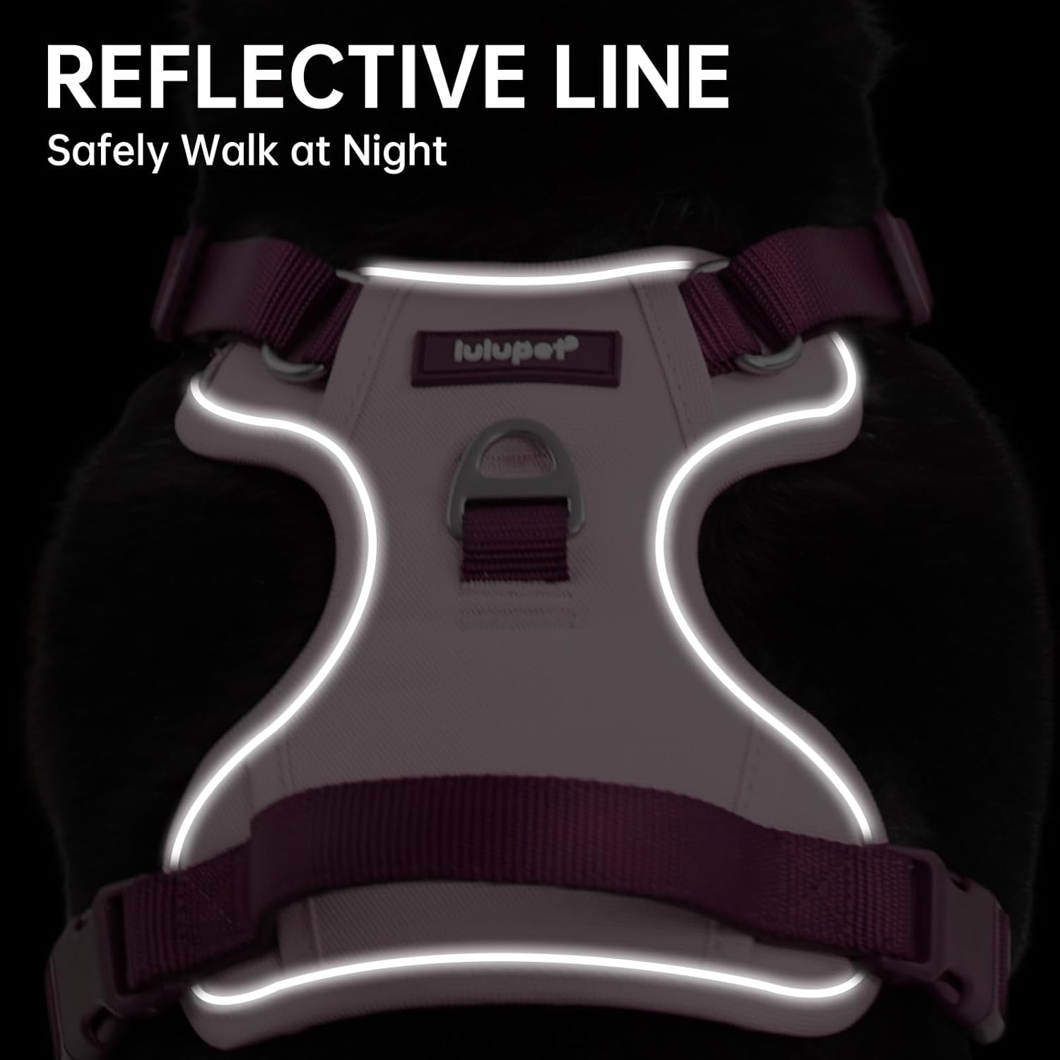 Reflective Dog Harness, Leash & Collar Set (Pink)