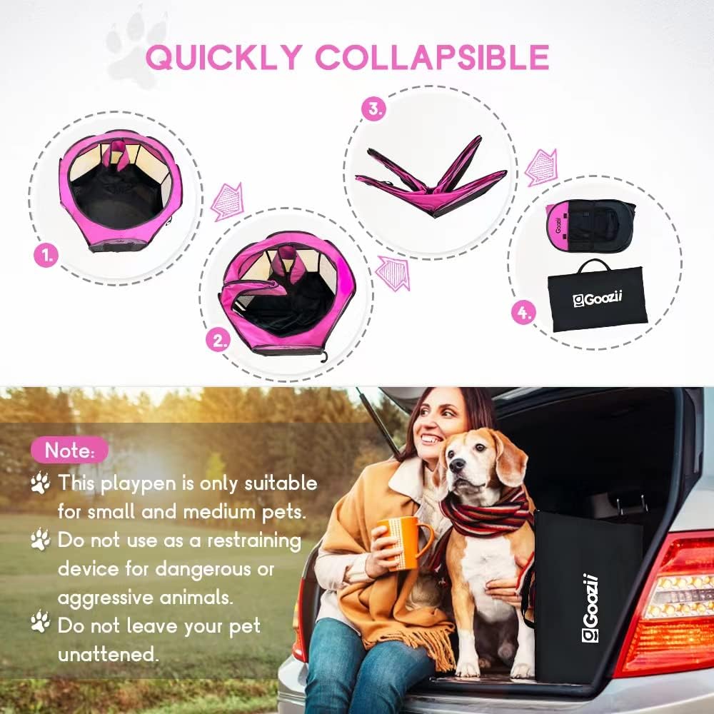 Pet Cat Playpen for Indoor Cats Enclosed, Portable Foldable Dog Playpen Outdoor Tent Crate Cage with Zipper Top Cover Door for Kitten Puppy Outside Rv Car Camper