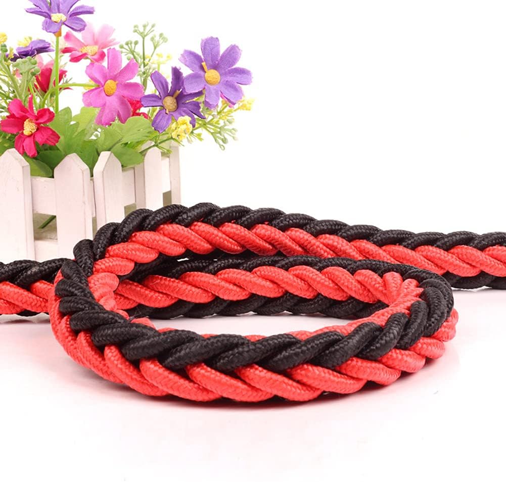 Dog Collar and Leash Set, Heavy Duty Nylon Braided Rope Strong 4 FT Dog Leash and Martingale Training Collar for Small Medium Large Dogs Training and Walking (Red & Black)