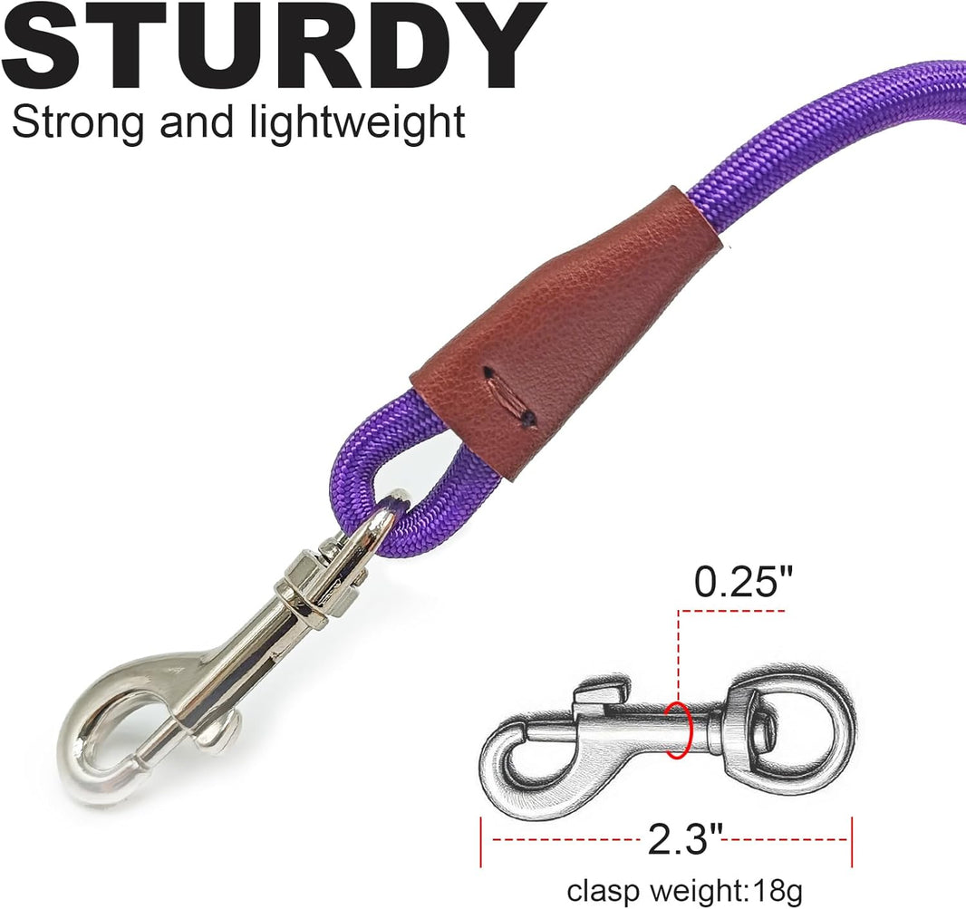 Lightweight Rope Leash for Small Dogs & Cats (6/8/10 ft)