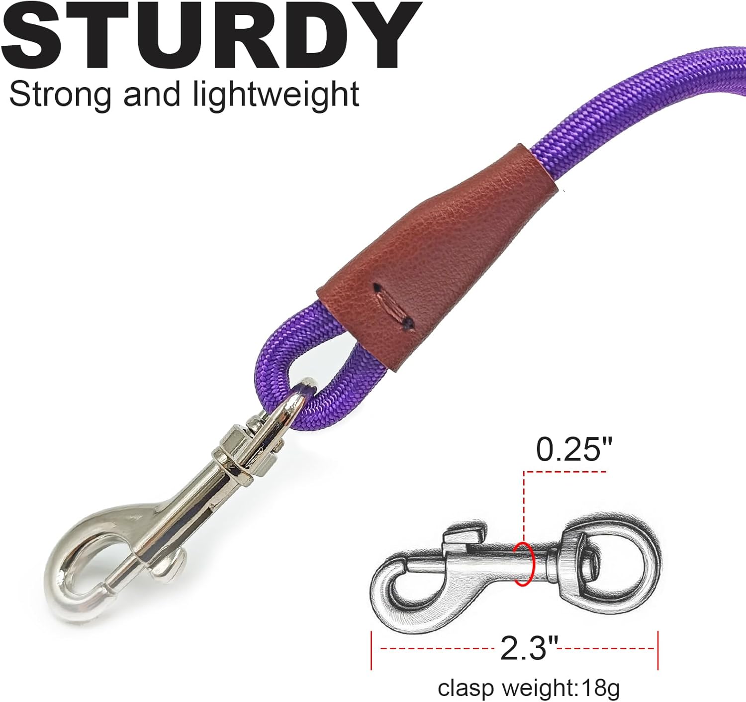 Small Dog Leash, 1/4" by 6/8/10 FT Lightweight Strong Nylon Rope Leash, Bright Classic Lead for Small Pets/Puppy/Cat