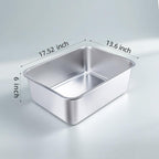 Cat Litter Box - Metal High-Sided Litter Pan for Cats, Rabbits, and Pets, Non-Stick, Odor-Free, Easy to Clean, Splash-Proof, Sturdy and Durable Indoor Cat Toilet Supplies