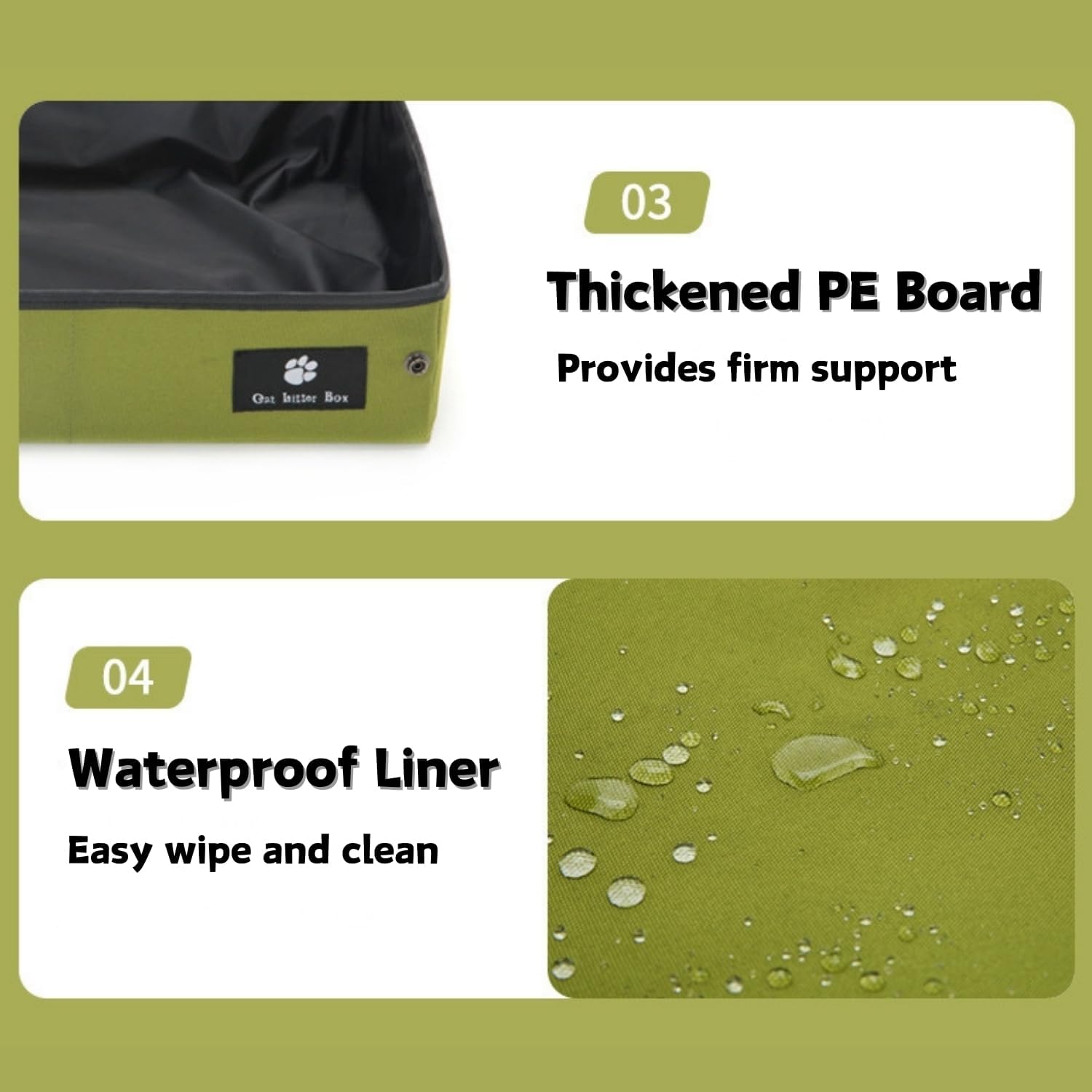 Portable Foldable Cat Litter Box - Waterproof, Leak-Proof for Outdoor Camping, Hotel Stays, Road Trips - Travel Essentials for Cats & Kittens