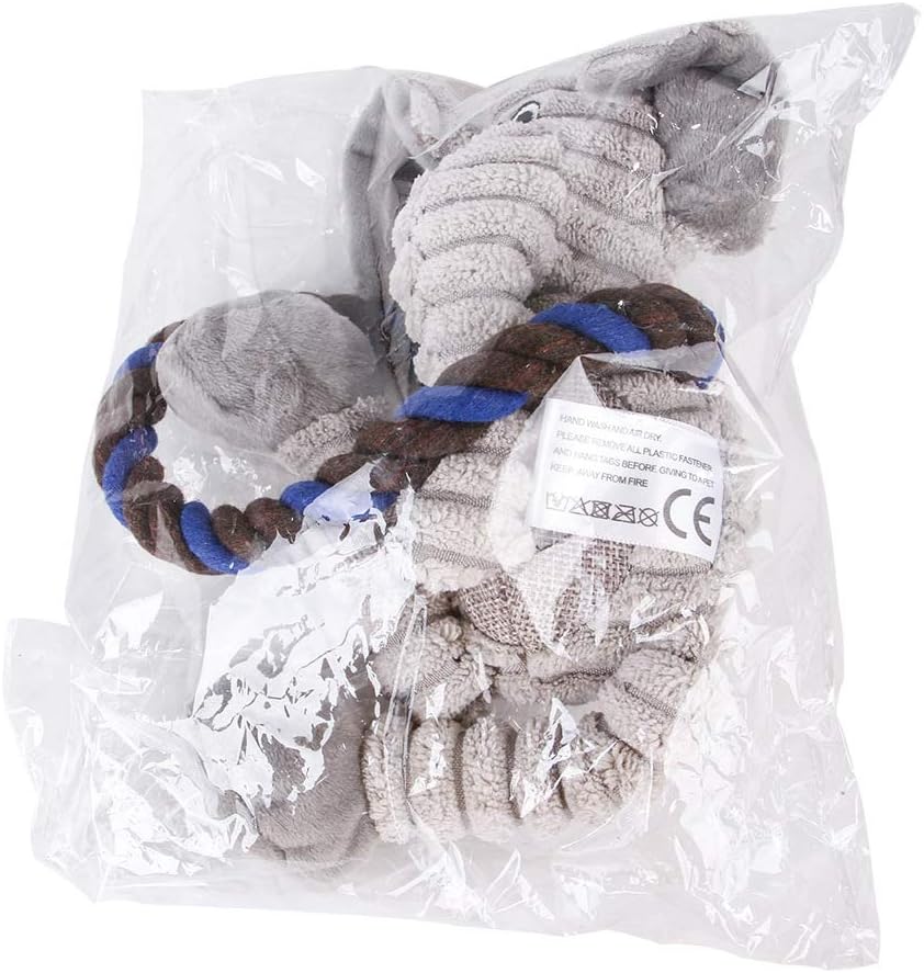 Durable Monkey Dog Toy, Plush Squeaky Stuffed Dog Toy with Rope, Interactive Chew Toy for Teething Puppies and Small, Medium & Large Dogs