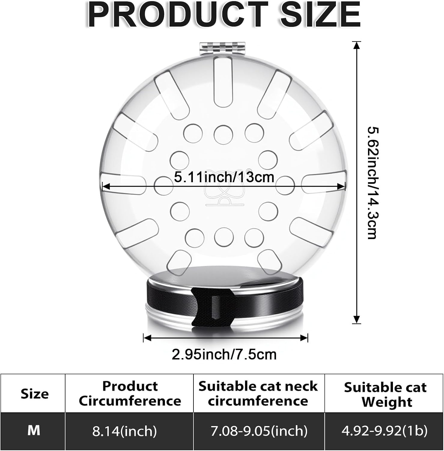 Cat Muzzle for Grooming Adjustable Hood Transparent Cats Helmet Anti Bite Muzzles Prevent from Cats Biting Scratching, Breathable Cat Bubble Muzzle for Nail Trimming Shaving and Bathing