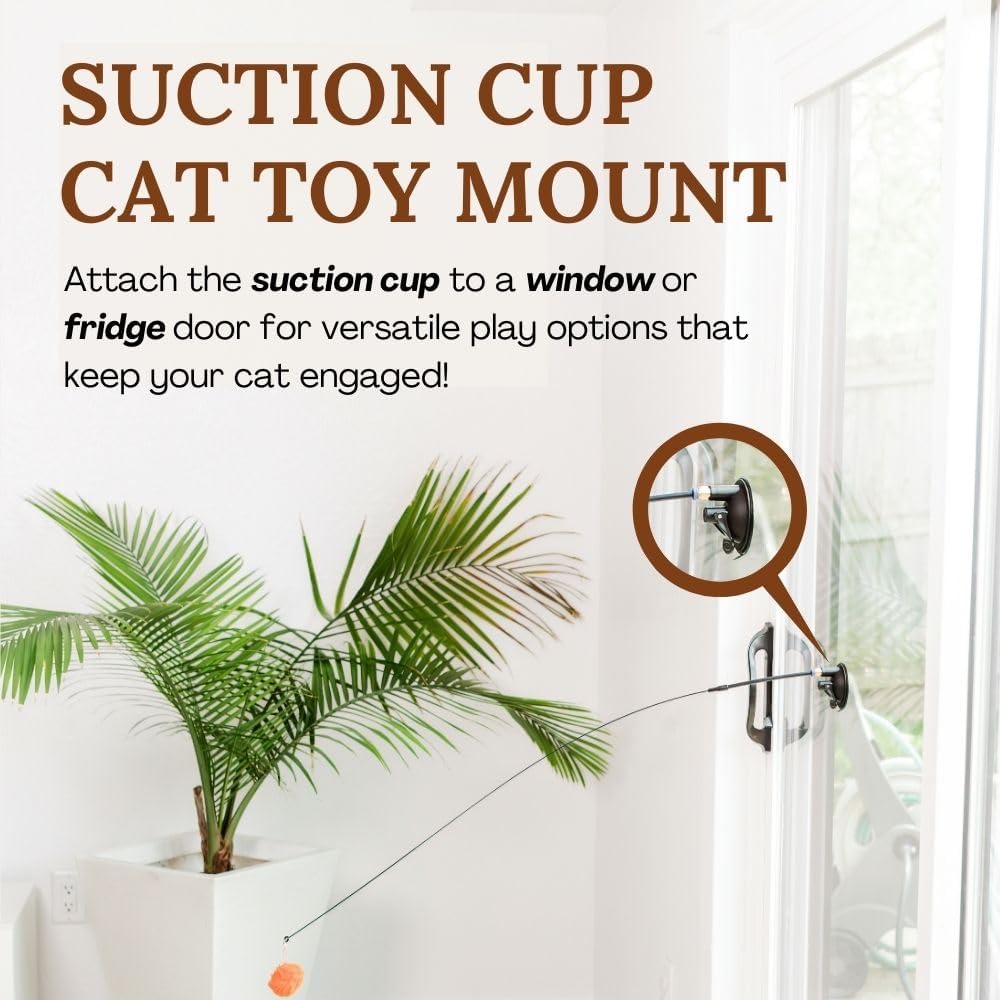 18pcs Interactive Cat Toys for Indoor Cats Suction Cup Cat Toys for Indoor Cats Bird Hunting Slefplay Simulation for Kitten Flying Bird Toy Feather Wand Attachments