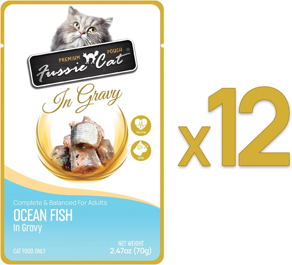 cat Premium Ocean Fish in Gravy, 2.4 Oz (Pack of 12)